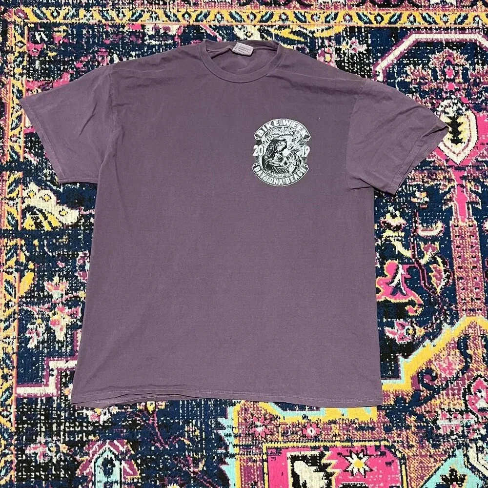Bike Week Daytona Beach Florida 2018 T Shirt Men's Sz XL Purple‎